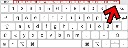 Funktionstaste F12 drücken